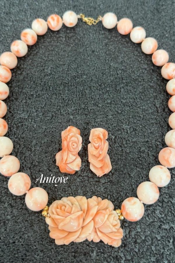 Genuine Coral & 18k Gold Jewelry