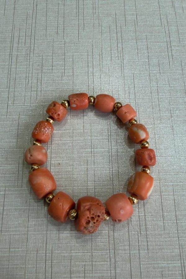 Original Coral & 18k Gold Bracelet