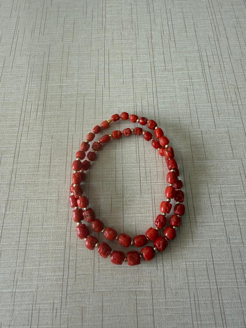 WhatsApp Image 2026-04-27 at 08.39.26 (9) Genuine Coral & 14k Gold Filled Bracelets (Pair) - Image 1